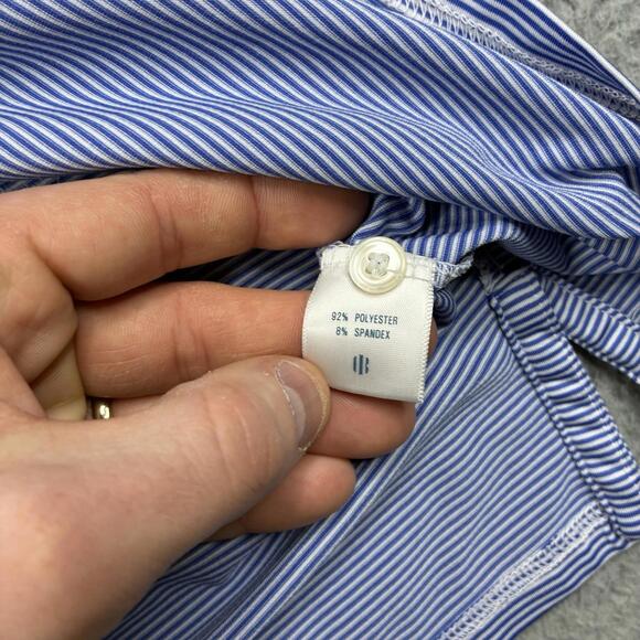 Holderness & Bourne Tailored Fit Polo Shirt Men’s XL Blue Striped Golf Logo - Picture 5 of 10